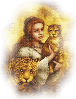 woman with cheetah bp - 免费PNG