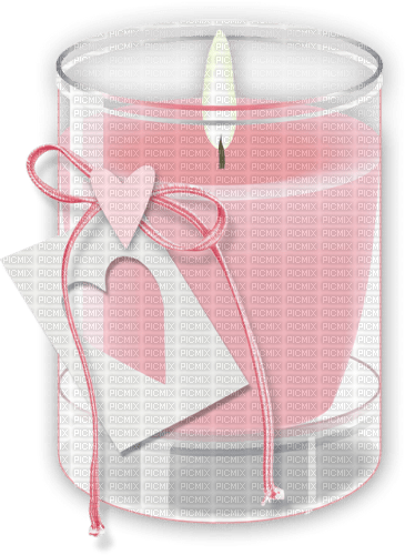 Candle Valentine Heart Pink - Bogusia - 免费PNG