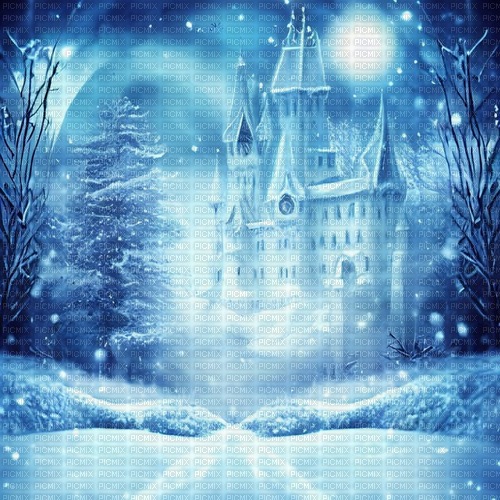 kikkapink winter fantasy background castle - png gratuito