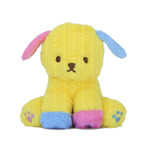 kawaii yellow puppy plushie - png gratuito