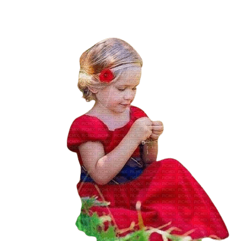 loly33 enfant coquelicot - Free PNG