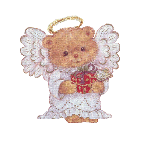 angel teddy bear - GIF animasi gratis