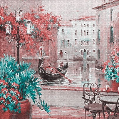 soave background animated  terrace pink teal - 免费动画 GIF