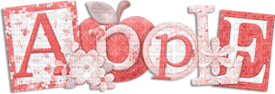 soave text apple pink teal - png gratis