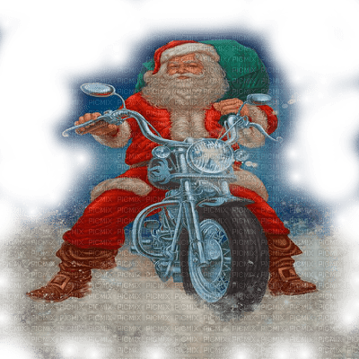 santa claus motocycle - png gratis