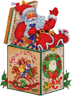 Jack-in-Box Santa - Bezmaksas animēts GIF