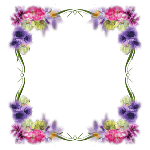 frame-pastel-flower-blommor - png ฟรี