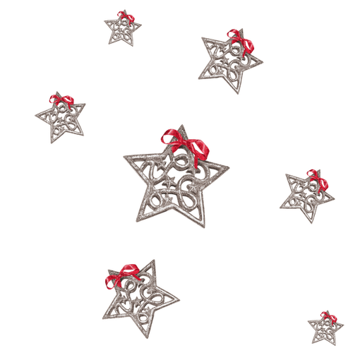 Red stars ribbons christmas deco [Basilslament] - gratis png