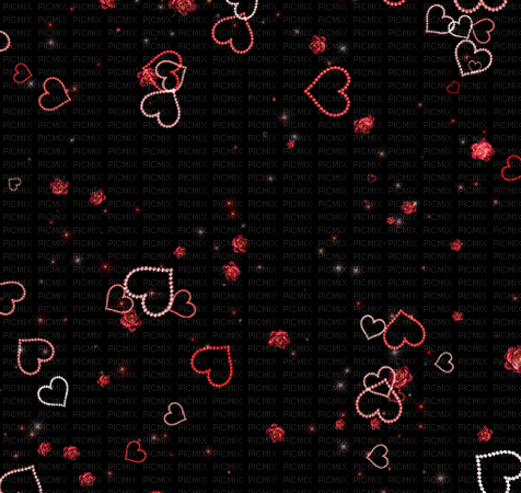 Cœurs et fleurs.Fond.Hearts.Flowers.Victoriabea - GIF animasi gratis