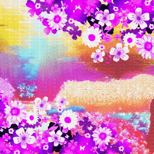 Ma / BG/animated.fantasy.flowerspurple.orange.idca - 無料のアニメーション GIF