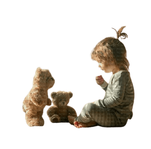 Enfant avec ours en peluche - zdarma png