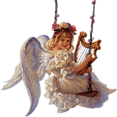 Kaz_Creations Angel On Swing - nemokama png