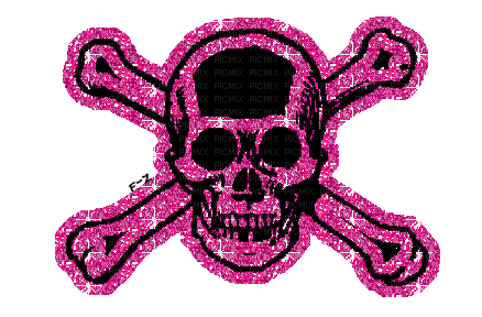 Pink Emo Skull (Unknown Credits) - Free animated GIF