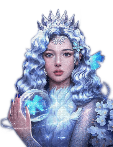 Rena blue blau Fairy Fee Princess - png grátis