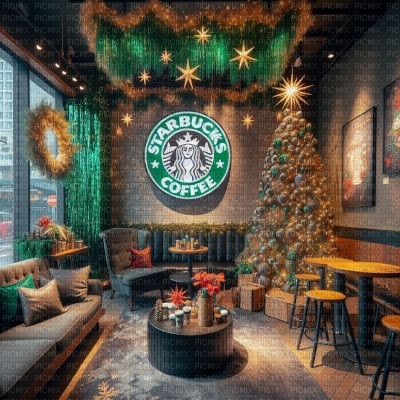 Christmas Starbucks Background - zdarma png