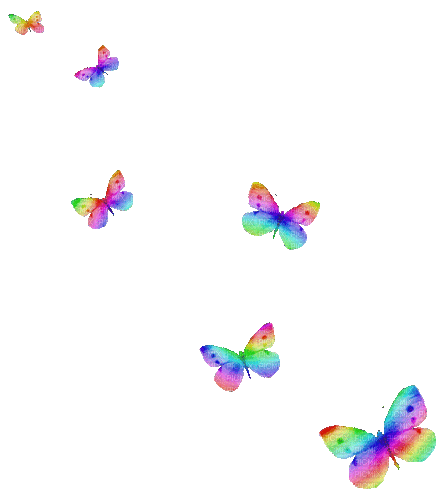 Animated.Butterflies.Rainbow - By KittyKatLuv65 - Free animated GIF