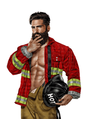 Kaz_Creations Man Homme Fireman - gratis png