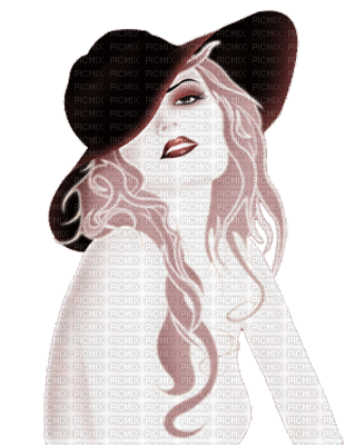 femme avec chapeau.Cheyenne63 - Free animated GIF