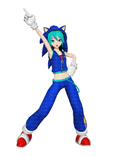 miku in sonic costume - 免费PNG