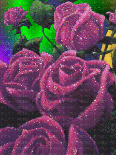 multicolore art image rose bleu violet color kaléidoscope  effet encre - Free animated GIF