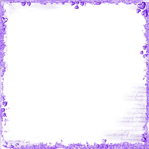Purple Hearts and Glitter Frame - бесплатно png
