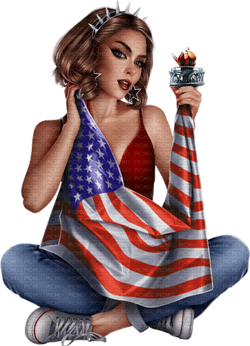 Independence Day USA Woman - Bogusia - Free PNG