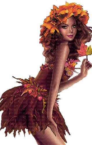 Autumn.Girl.Automne.Fée.Victoriabea - Zdarma animovaný GIF