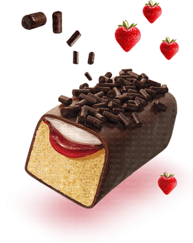 Chocolate Bar with Strawberry - zadarmo png