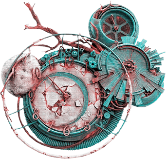 soave deco steampunk PINK TEAL - PNG gratuit