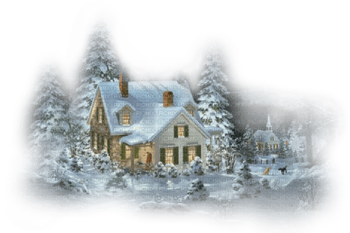 House in Winter - gratis png