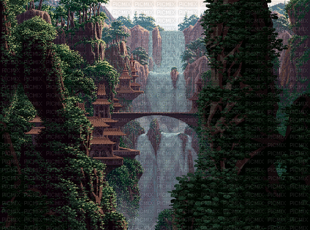ani-landskap-vattenfall - Ilmainen animoitu GIF