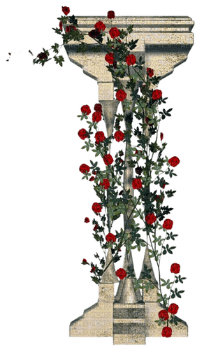 colonne roses rouges - PNG gratuit