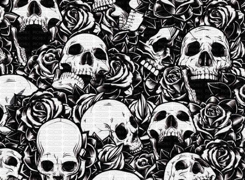 skull rose gothic background - 免费PNG