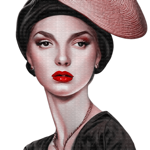 kikkapink vintage woman face hat fashion - bezmaksas png