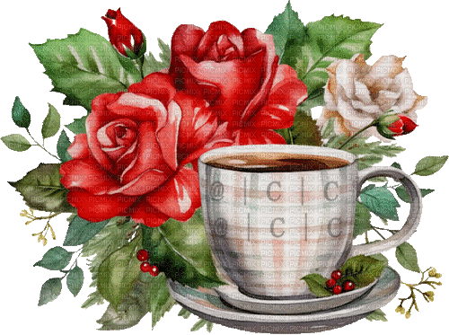 sm3 roses coffee red animated animation - Free animated GIF