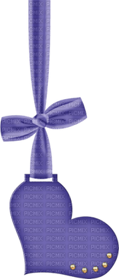 Kaz_Creations Purple Deco Scrap Ribbons Bows Heart Love Valentines Day   Colours Hanging Dangly Things - Free PNG