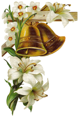 cloches & fleurs - PNG gratuit