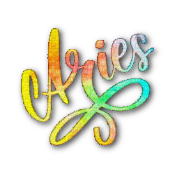 aries text rainbow (creds to soave) - PNG gratuit