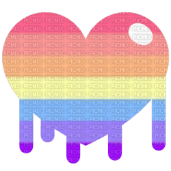 Xenogender pride dripping paint heart - nemokama png
