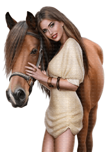 woman  with horse by nataliplus - zdarma png