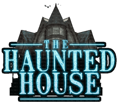 Kaz_Creations Text Logo The Haunted House - безплатен png