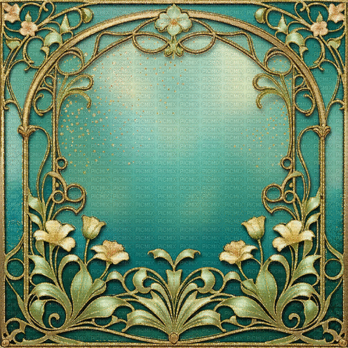 springtimes gold teal art deco background - Gratis geanimeerde GIF