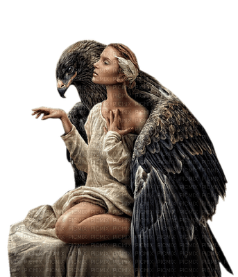Kaz_Creations Woman Femme Birds Bird Eagle - gratis png