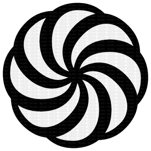 black white spiral mandala - png grátis