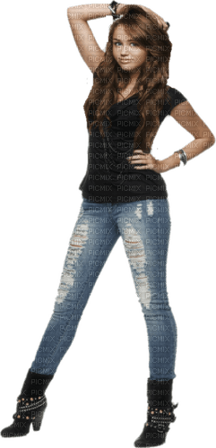Jeans Woman Blue Black White - Bogusia - PNG gratuit