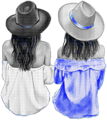 soave woman summer friends beach hat - 免费PNG