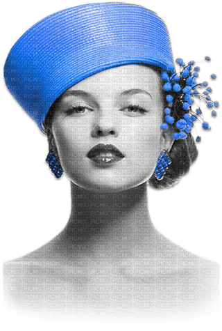soave woman fashion autumn hat black white  blue - бесплатно png