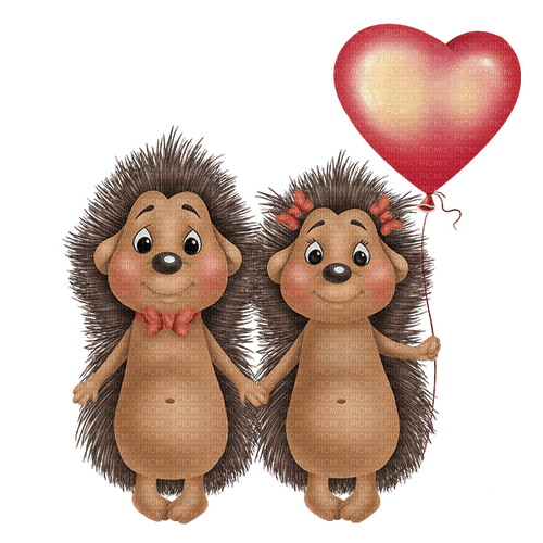 valentine hedgehogs by nataliplus - 免费PNG