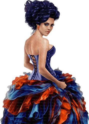 Woman in dress. Ball gown. Leila - Free PNG