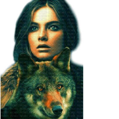 woman and wolf by nataliplus - nemokama png